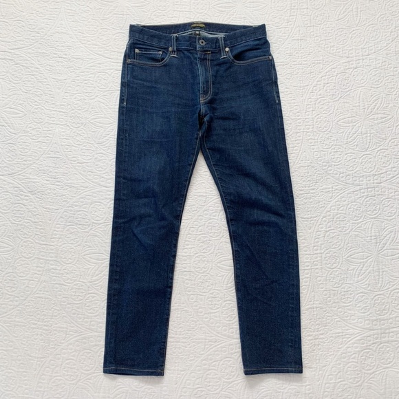 Flint and Tinder Dark-Wash Slim Tapered Selvage Denim Jeans (Sz 30) - Picture 1 of 5